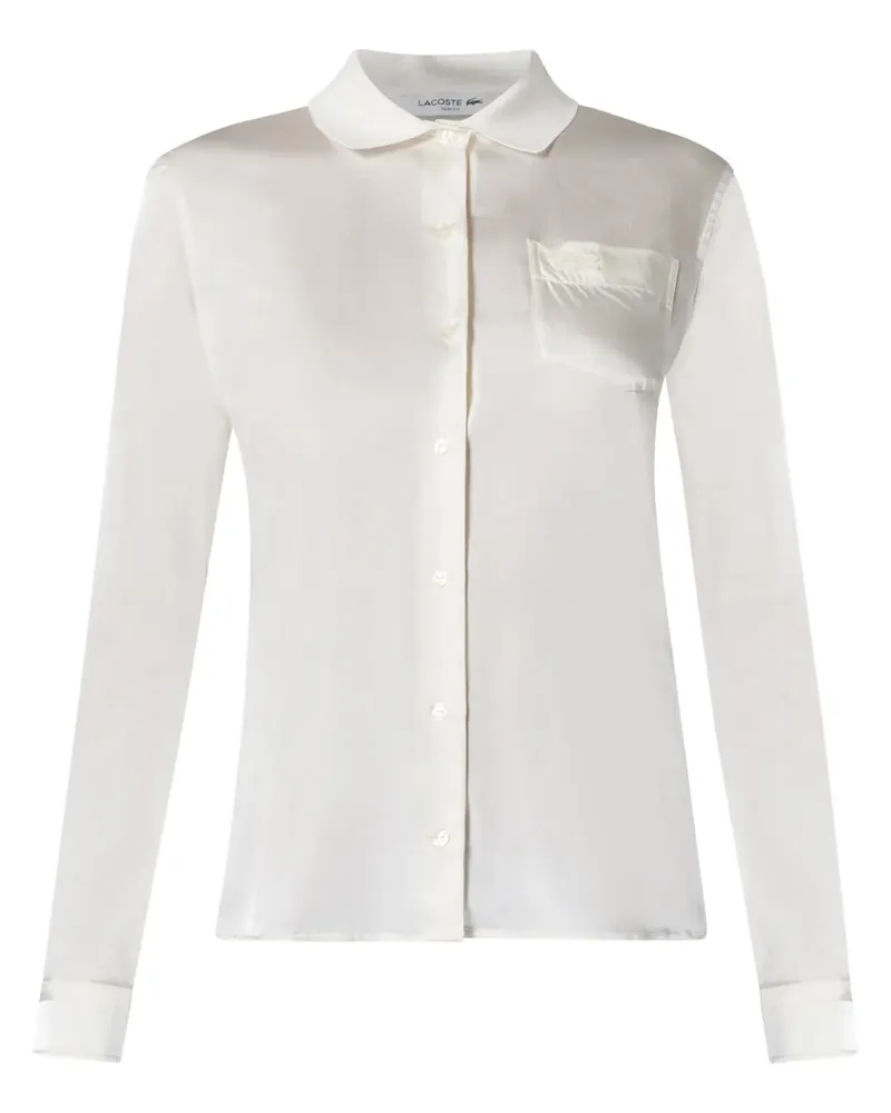Lacoste Hemd mit geripptem Kragen - Nude Nude