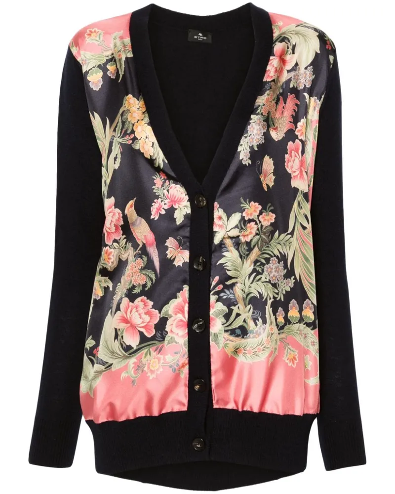 Etro Cardigan mit Blumen-Print - Blau Blau