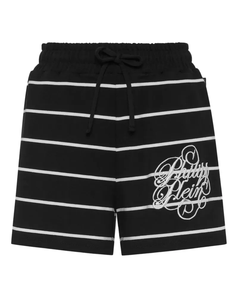 Philipp Plein Gestreifte Shorts - Schwarz Schwarz