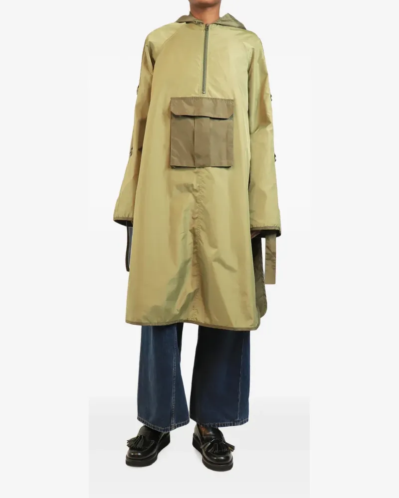 Ganni pocket-detail hooded coat - Grün Grün