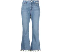 Cropped-Jeans mit Kunstperlen