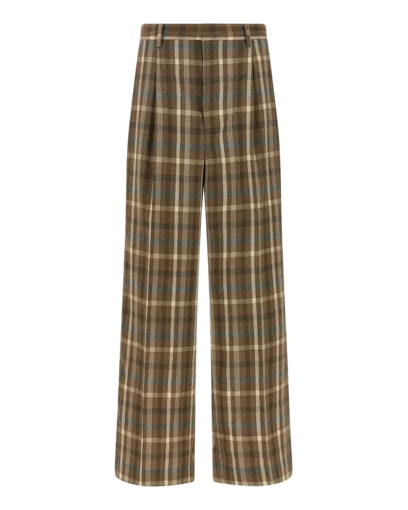 AURALEE check-pattern wide-leg trousers - Braun Braun