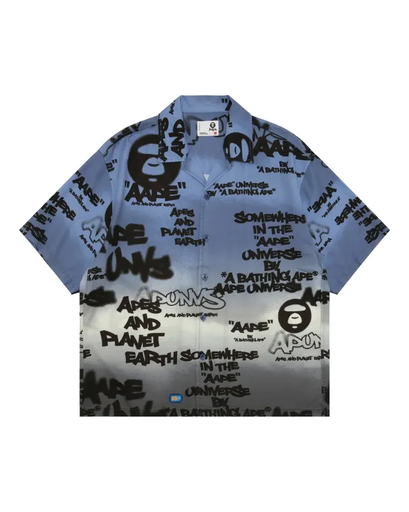 BAPE Aapeunvs graffiti-print shirt - Grau Grau