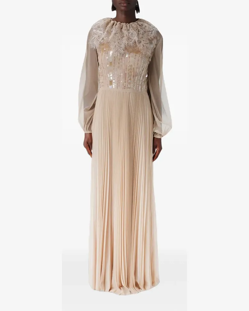 Fabiana Filippi sequin-embellished pleated maxi dress - Nude Nude