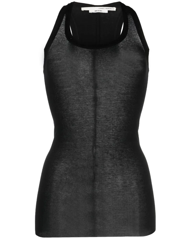 Isabel Benenato Geripptes Tanktop Schwarz