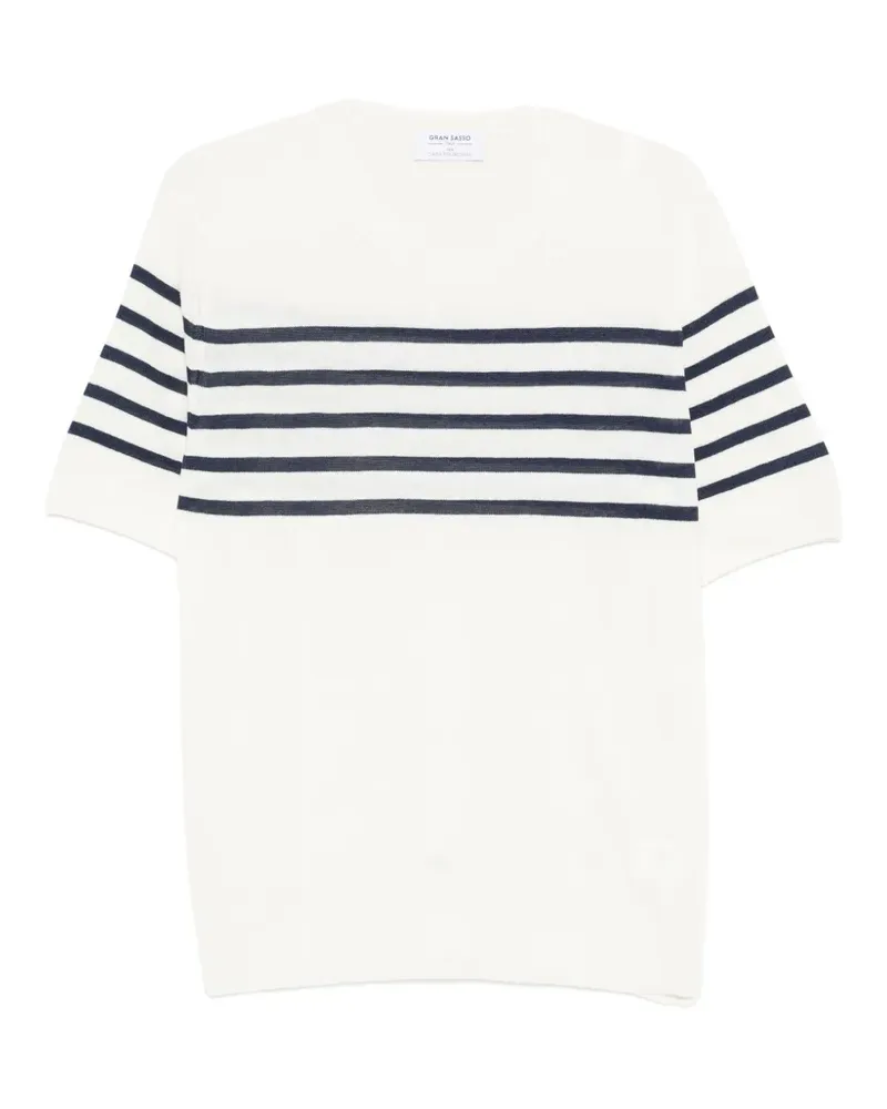 Gran Sasso striped round-neck T-shirt - Weiß Weiß