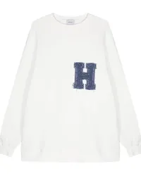 HALFBOY Sweatshirt mit Logo-Applikation Weiß