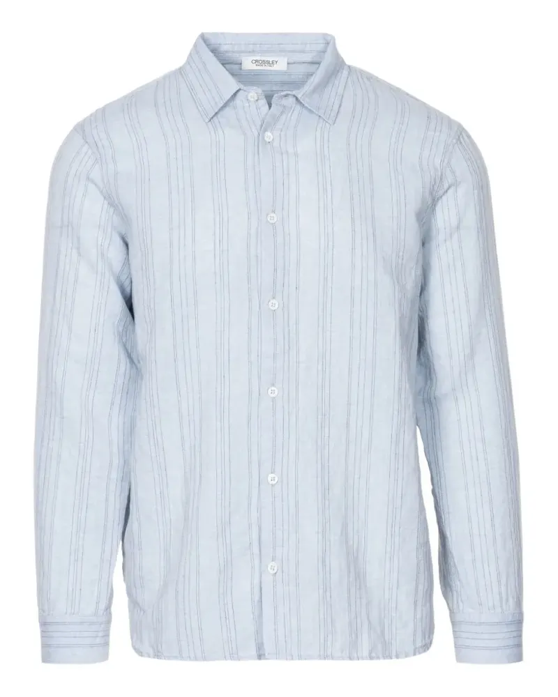 CROSSLEY vertical-stripe long-sleeve shirt - Blau Blau