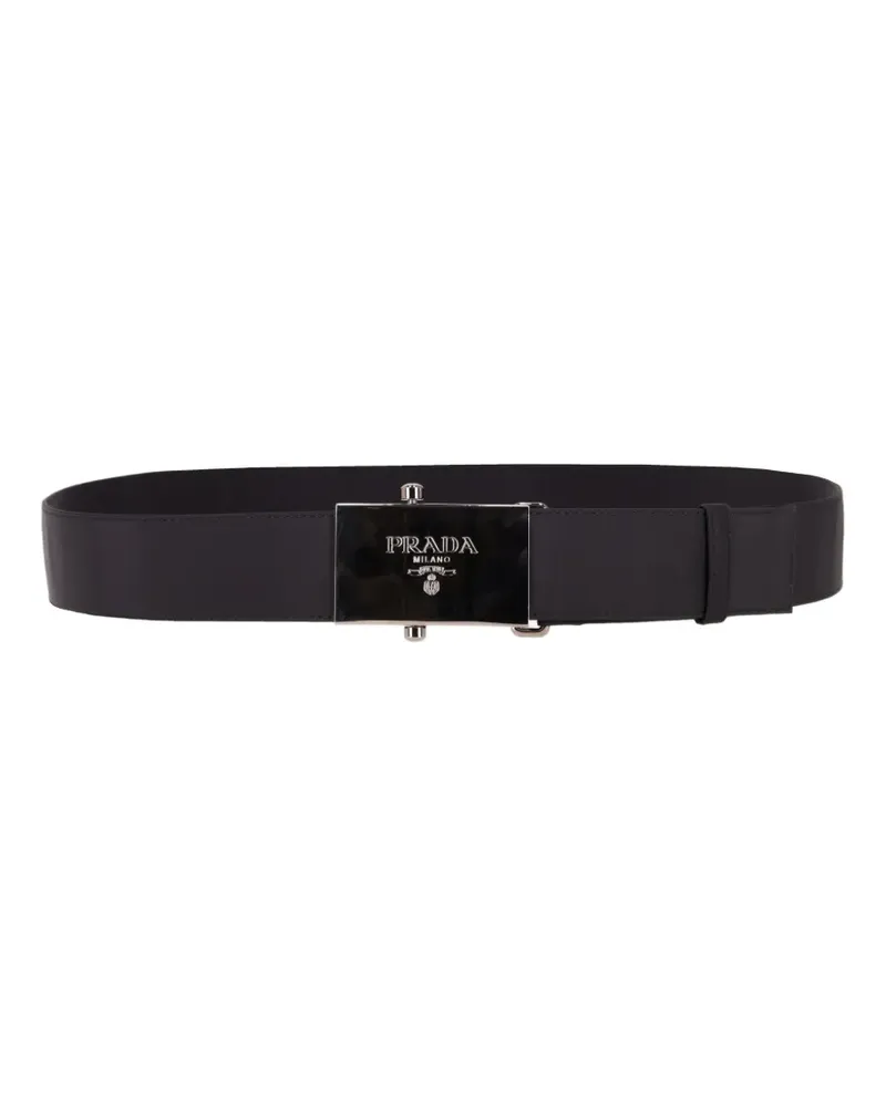 Prada logo-plaque buckle belt - Schwarz Schwarz