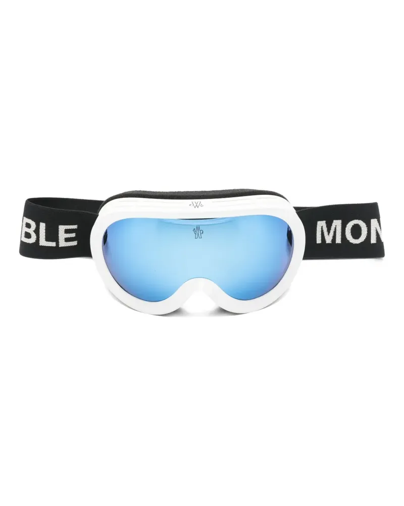 Moncler Skibrille mit Logo-Print - Weiß Weiß