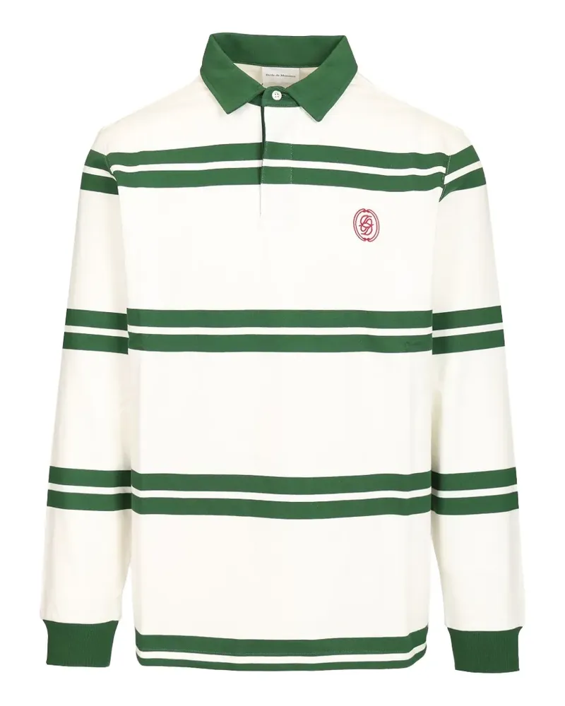 Drôle de Monsieur ornament striped polo shirt - Weiß Weiß