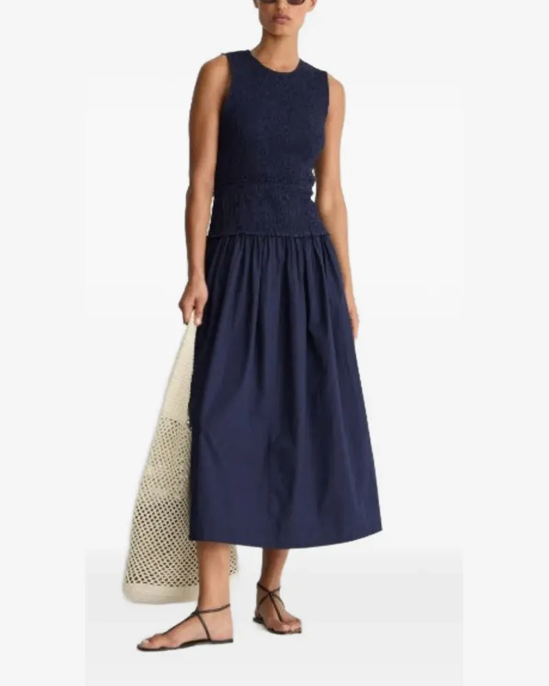 APIECE APART smocked-waist flared dress - Blau Blau