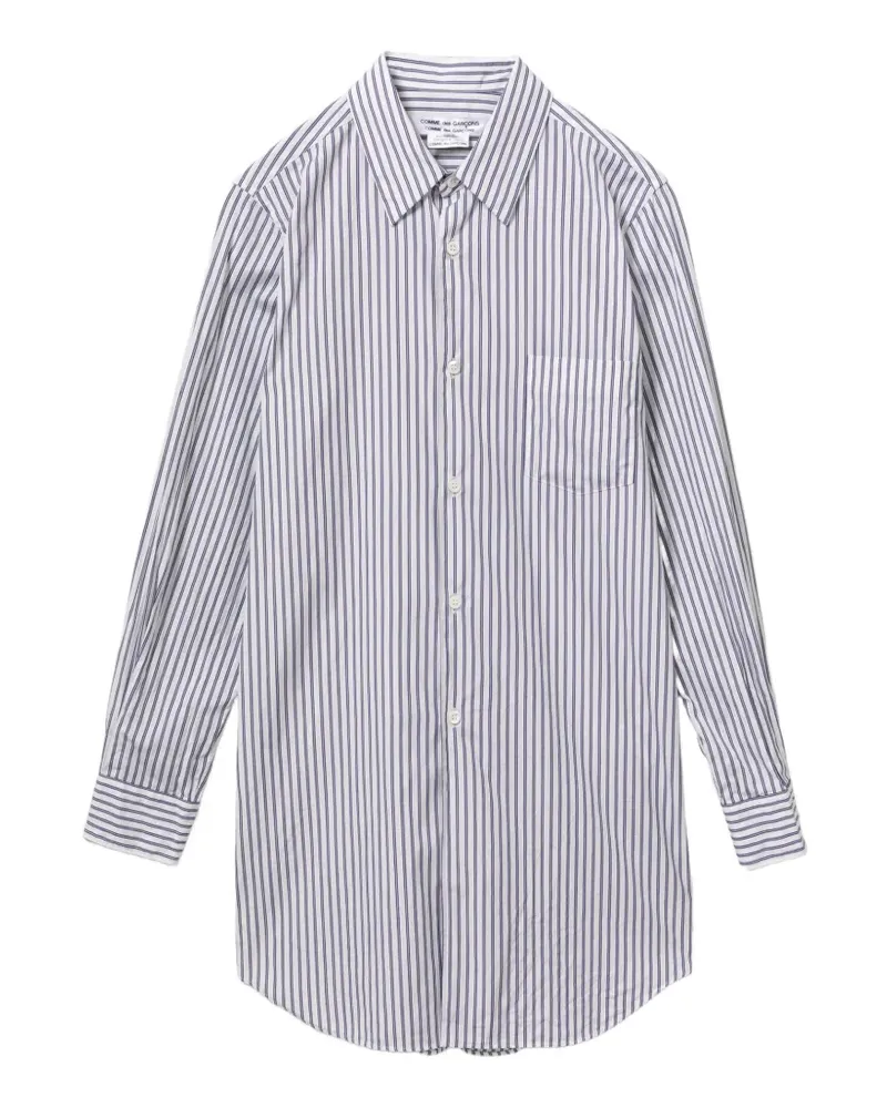 Comme des Garçons Gestreiftes Hemdkleid - Weiß Weiß