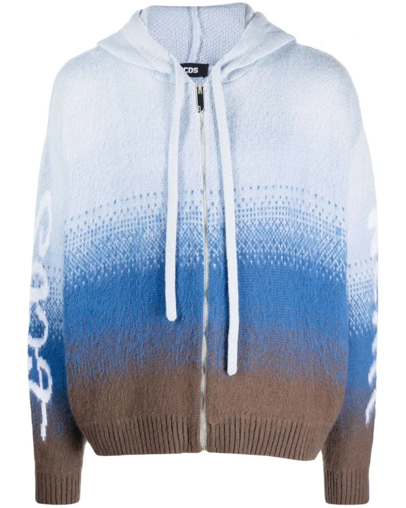 GCDS Kapuzenjacke mit Jacquardmuster - Blau Blau