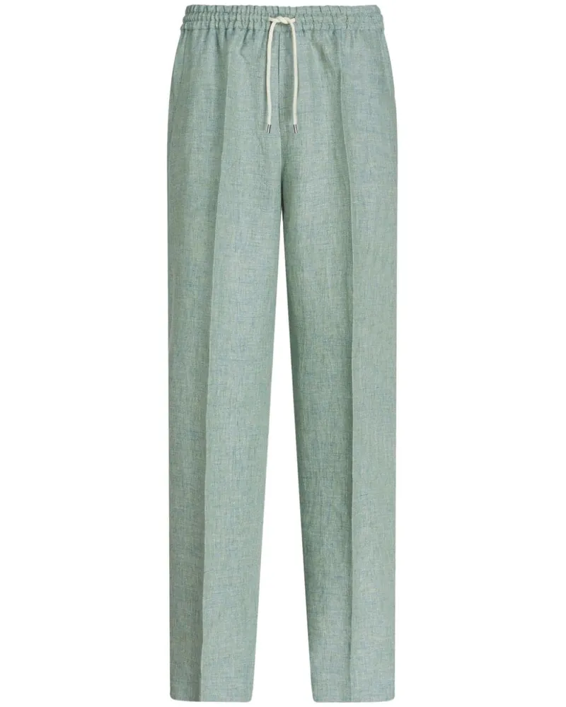 Etro Straight-Leg-Hose aus Leinen - Grün Grün