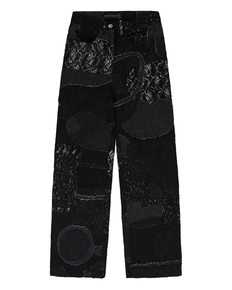 WHO DECIDES WAR Boro Grid Jeans - Schwarz Schwarz
