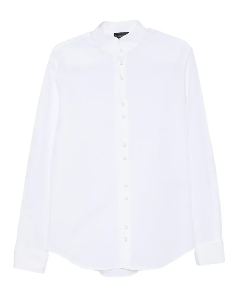 Emporio Armani mandarin-collar long-sleeve shirt - Weiß Weiß
