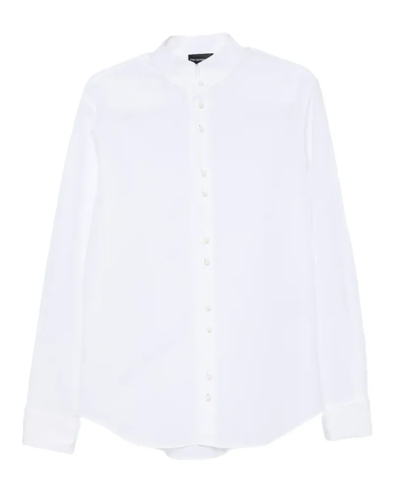 Emporio Armani mandarin-collar long-sleeve shirt - Weiß Weiß