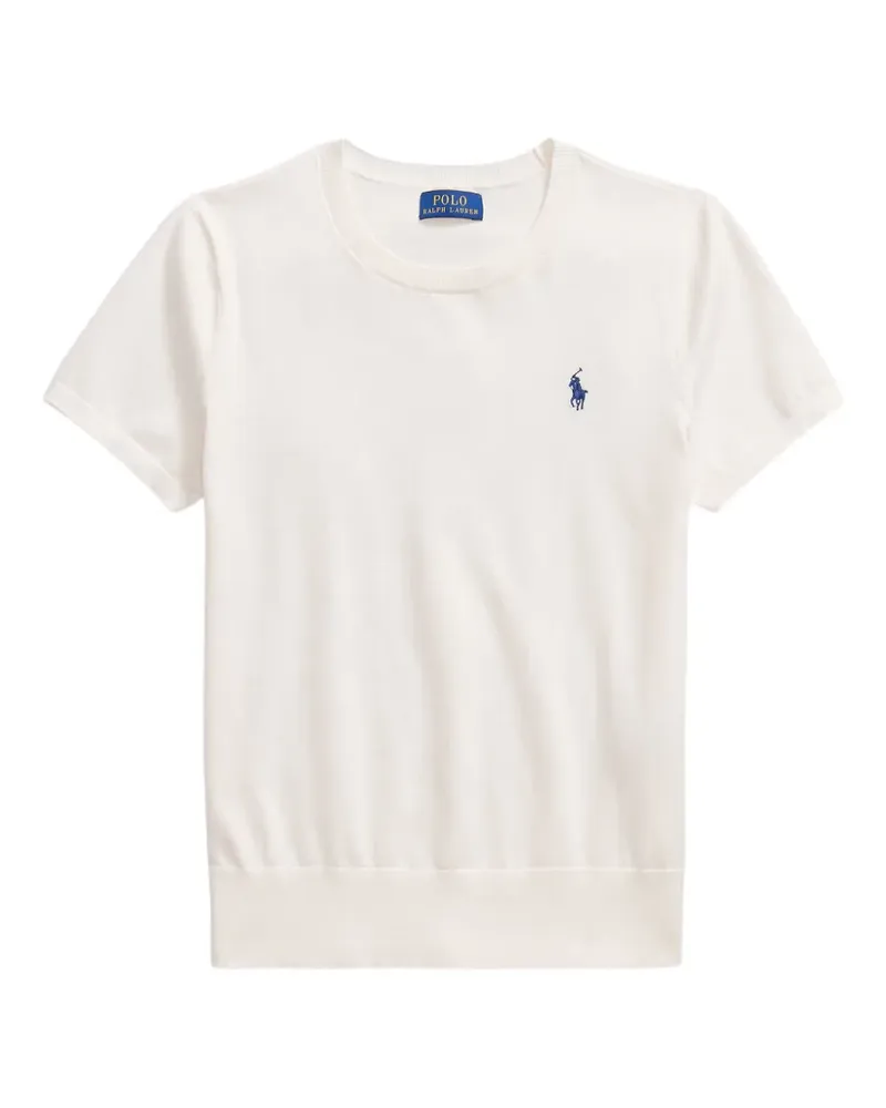 Ralph Lauren Kurzärmeliger Pullover mit Logo-Stickerei - Nude Nude