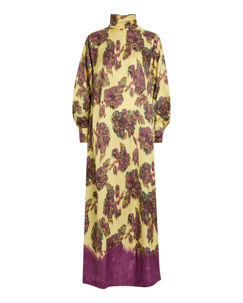 ALEMAIS Jerry floral-print high-neck maxi dress - Gelb Gelb