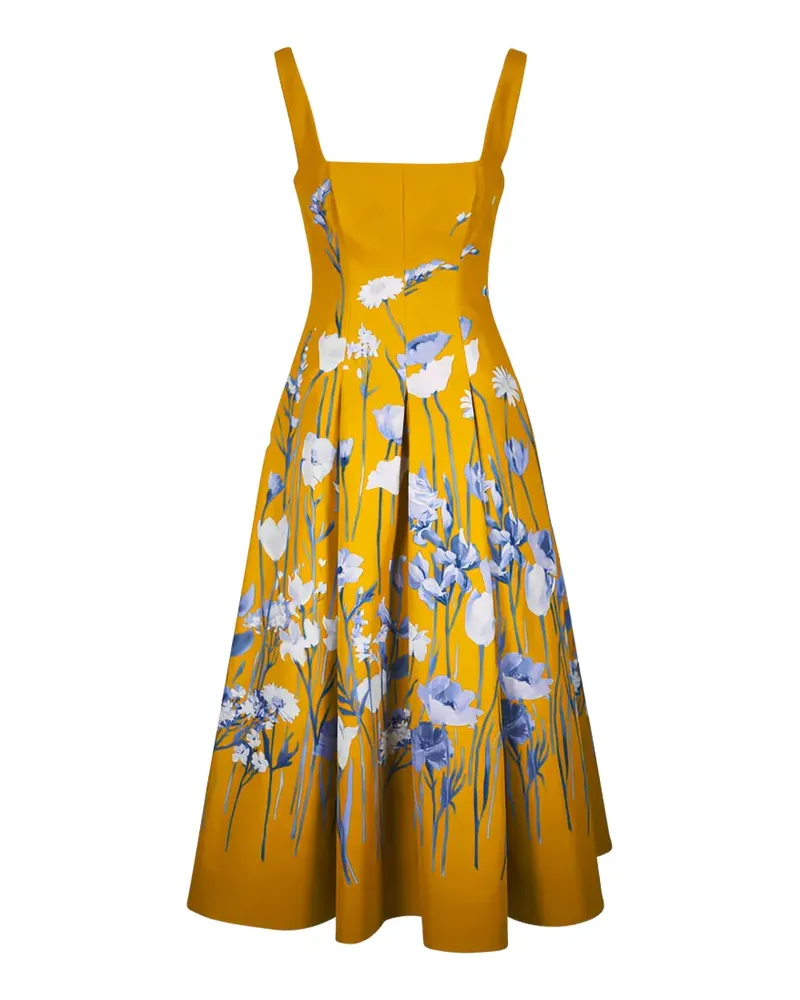 Lela Rose Midikleid mit Blumen-Print - Gelb Gelb