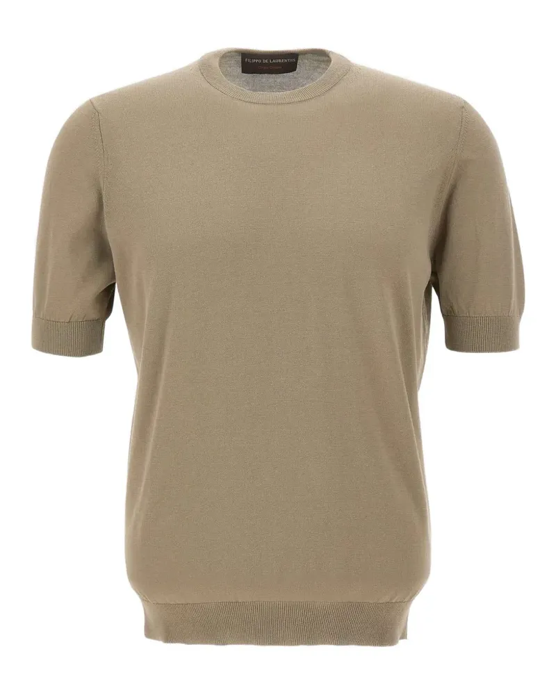 Filippo de Laurentiis short-sleeve crêpe cotton sweater - Grün Grün