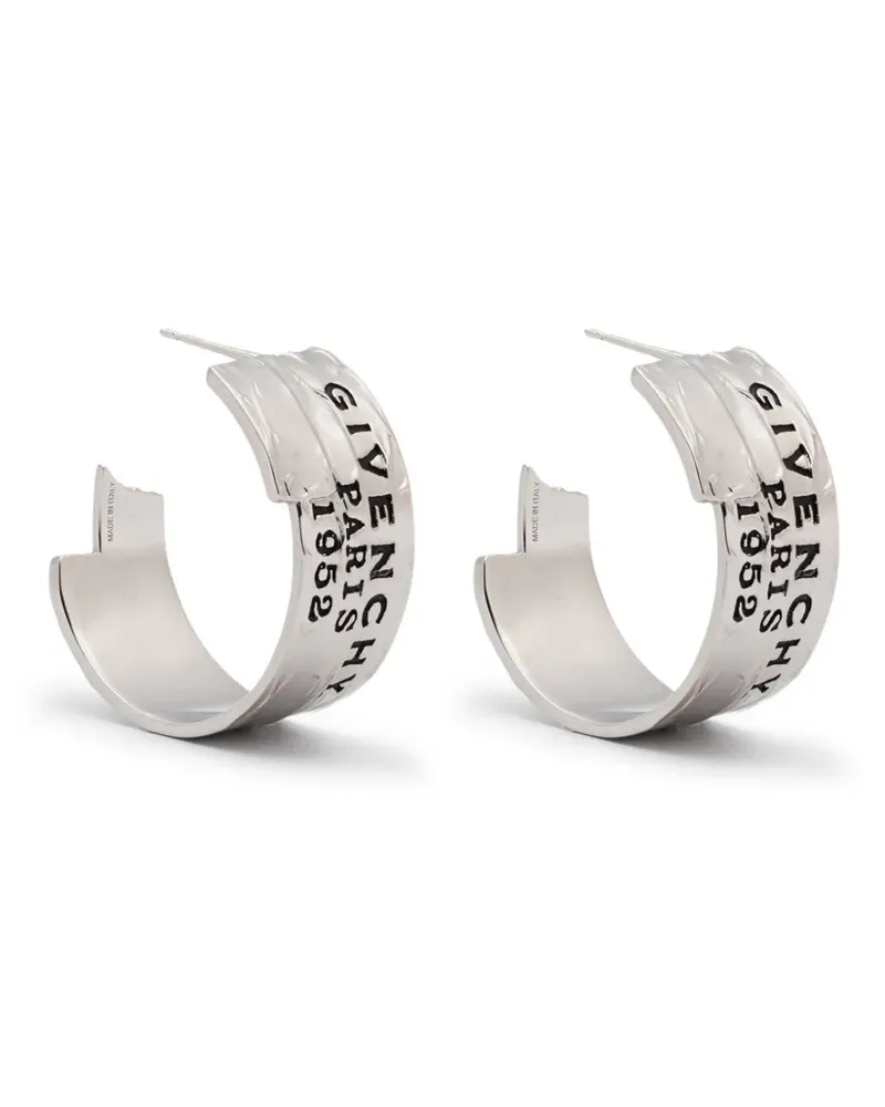 Givenchy Gravierte Ohrringe mit Logo - Silber Silber