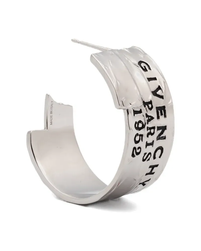 Givenchy Gravierte Ohrringe mit Logo - Silber Silber