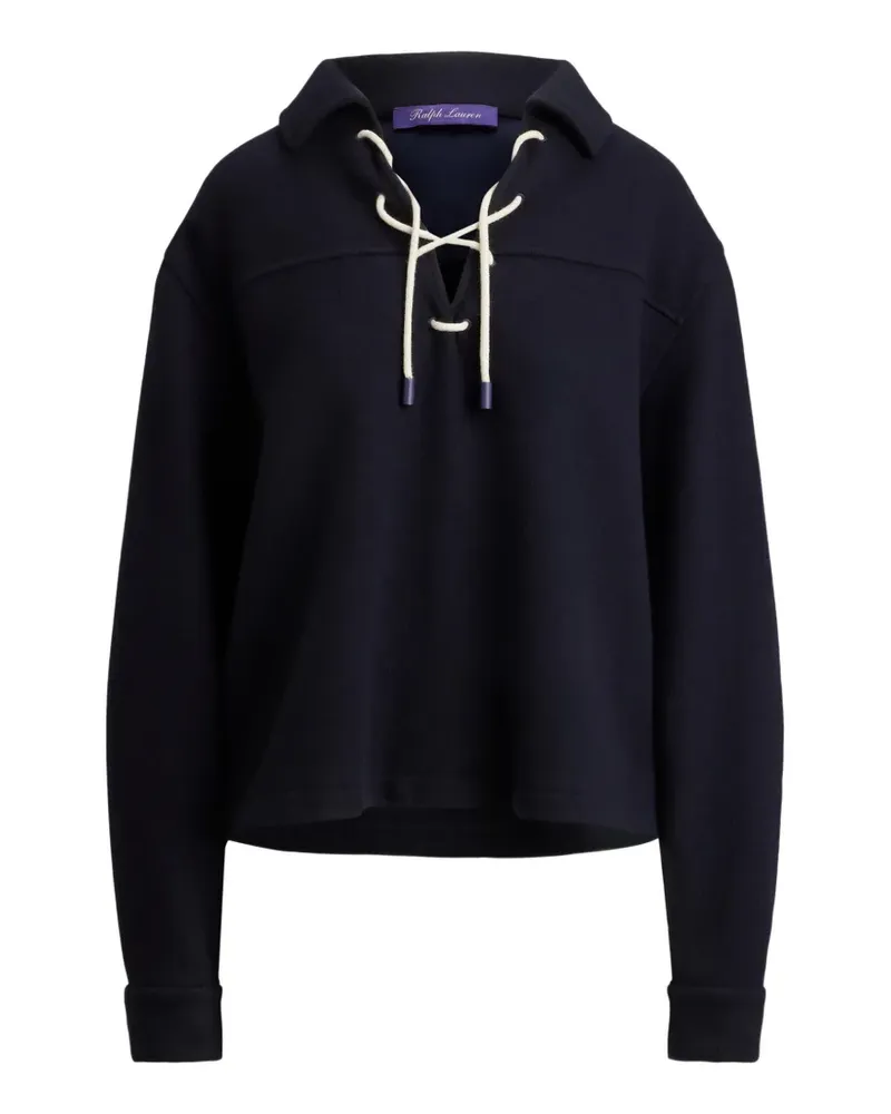 Ralph Lauren lace-up collared sweatshirt - Blau Blau