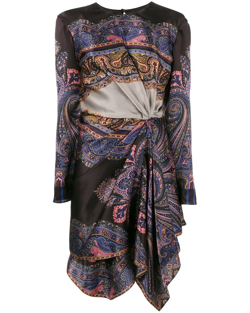 Etro Asymmetrisches Seidenkleid mit Print - Mehrfarbig Mehrfarbig