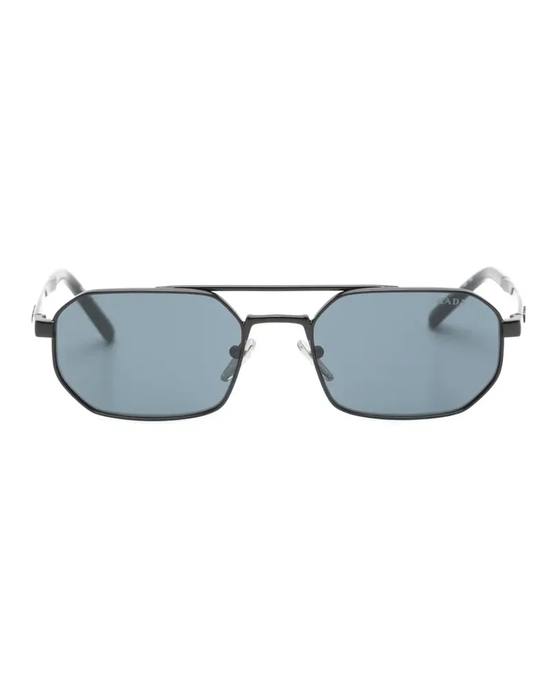 Prada Sonnenbrille mit geometrischem Gestell - Schwarz Schwarz