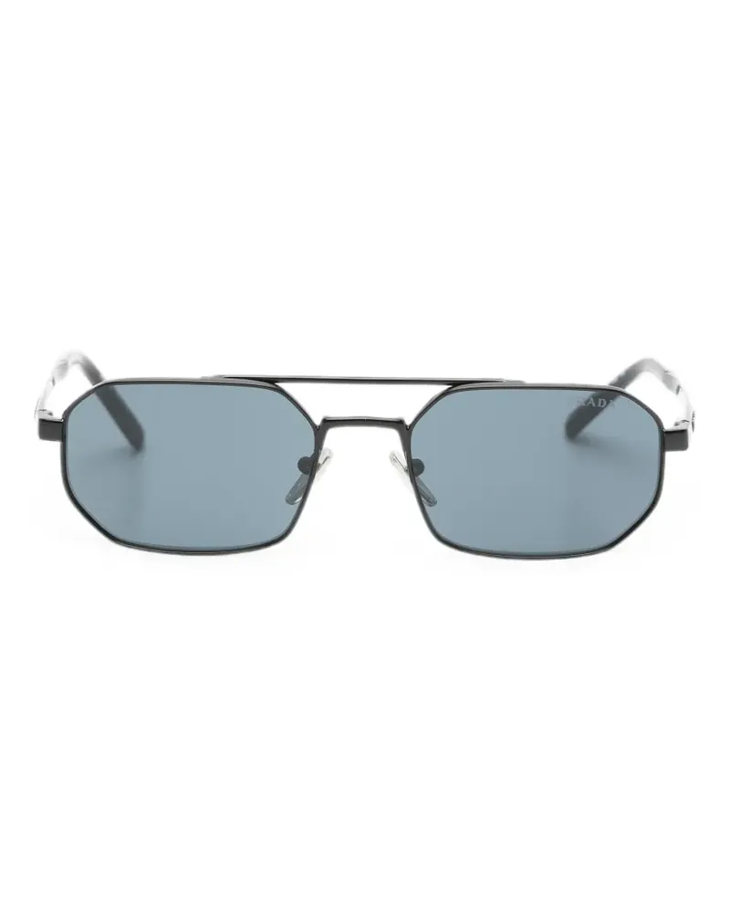 Prada Sonnenbrille mit geometrischem Gestell - Schwarz Schwarz