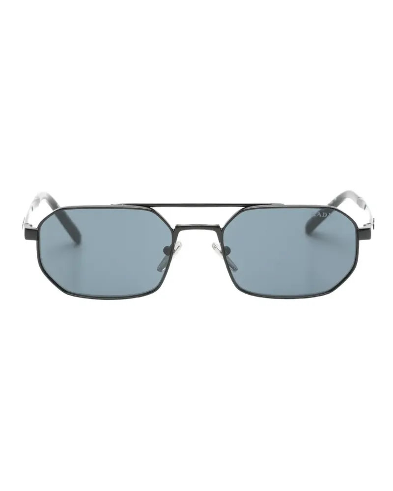 Prada Sonnenbrille mit geometrischem Gestell - Schwarz Schwarz