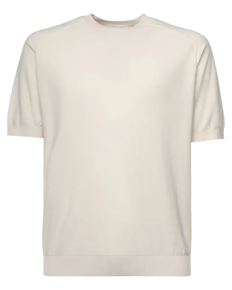 Eleventy Fein gestricktes T-Shirt - Nude Nude