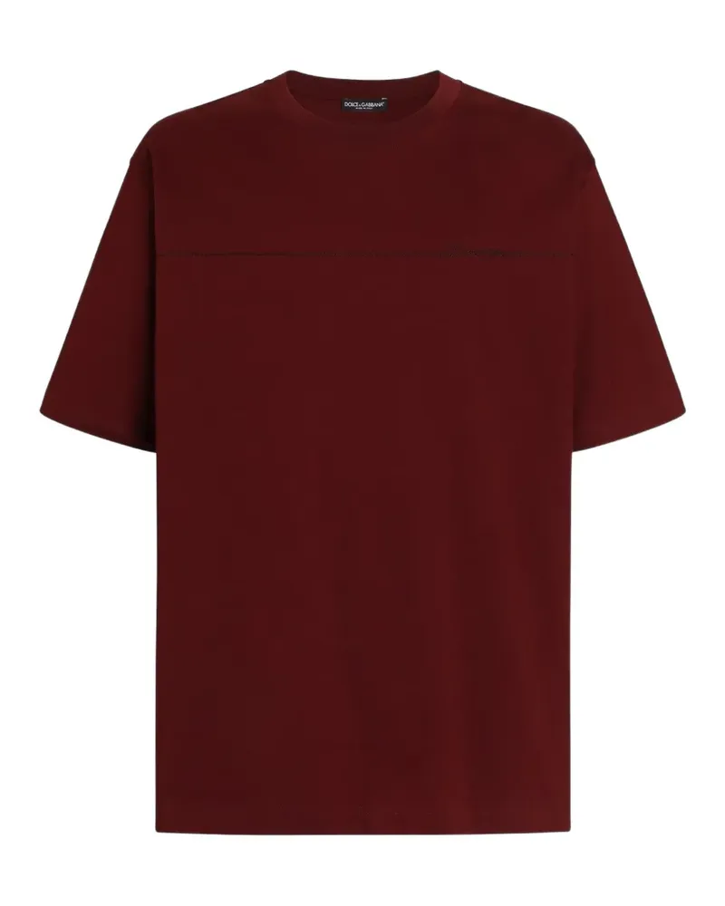 Dolce & Gabbana Baumwoll-T-Shirt mit Logo - Rot Rot