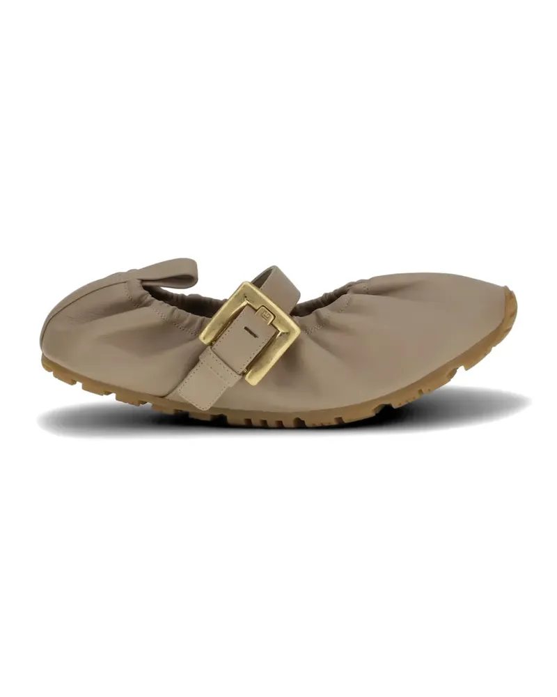 Balmain buckle-strap ballet flats - Nude Nude
