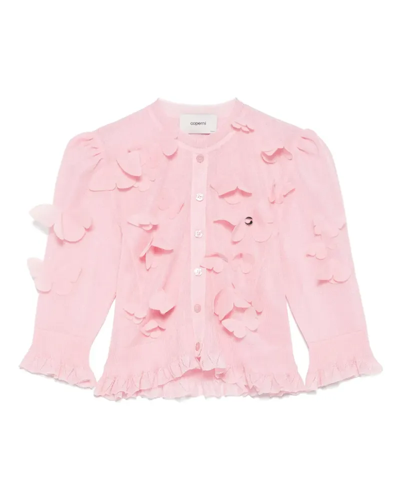 COPERNI Fein gestrickter Cardigan mit Schmetterling-Applikation - Rosa Rosa