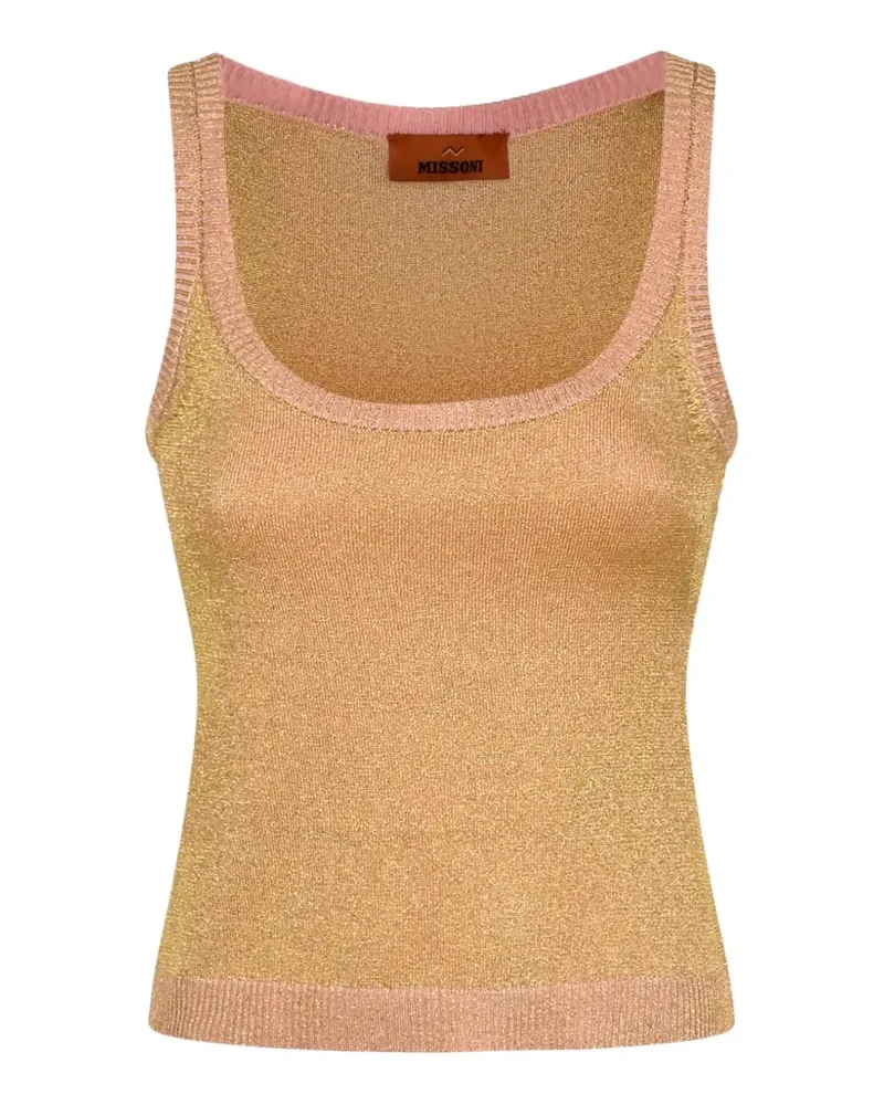 Missoni Oberteil im Metallic-Look mit U-Ausschnitt - Gold Gold