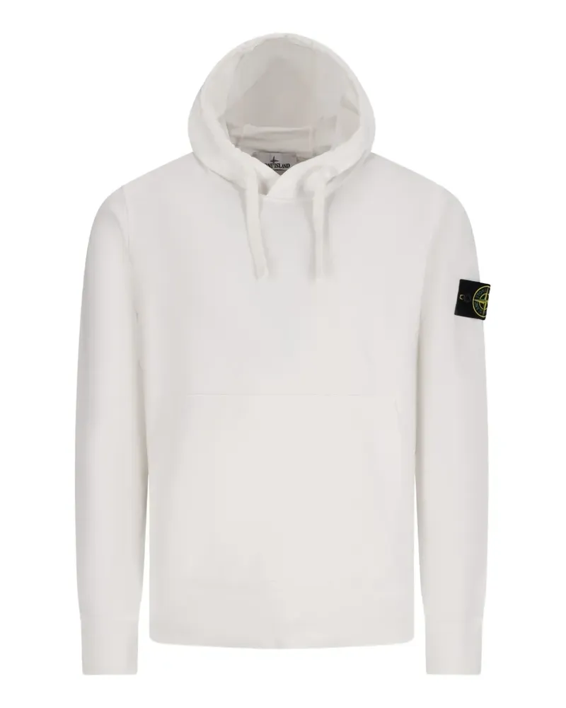 Stone Island 6100062 organic-cotton fleece hoodie - Weiß Weiß