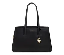 Schultertasche mit Logo-Anhänger - Schwarz
