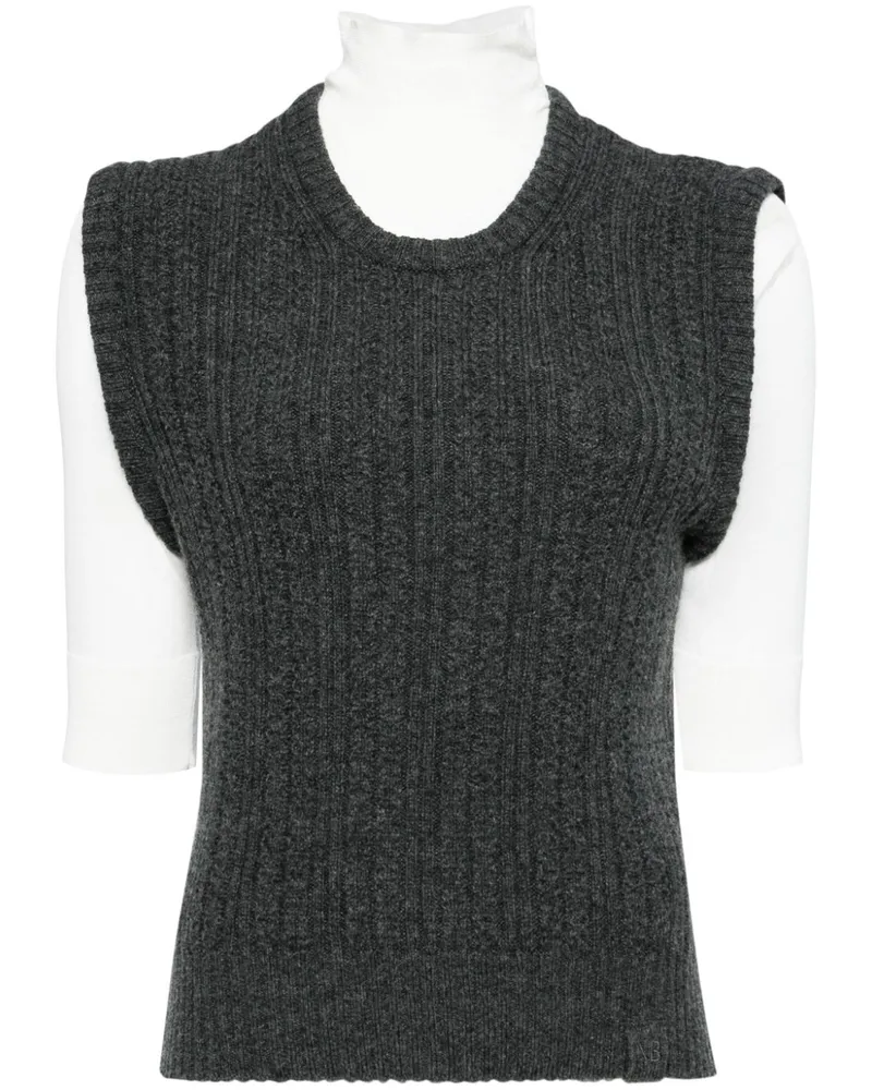 Victoria Beckham Strickoberteil mit Stehkragen - Grau Grau