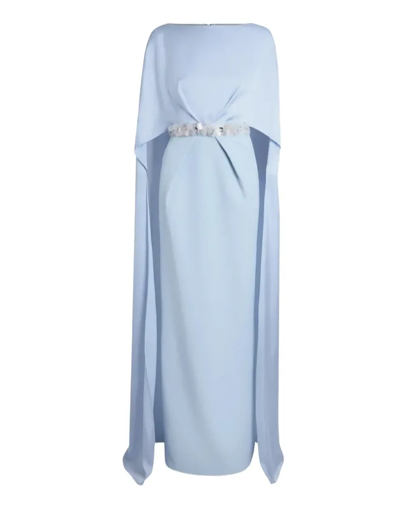 Safiyaa Mirabella cape-detail sequin-embellished maxi dress - Blau Blau