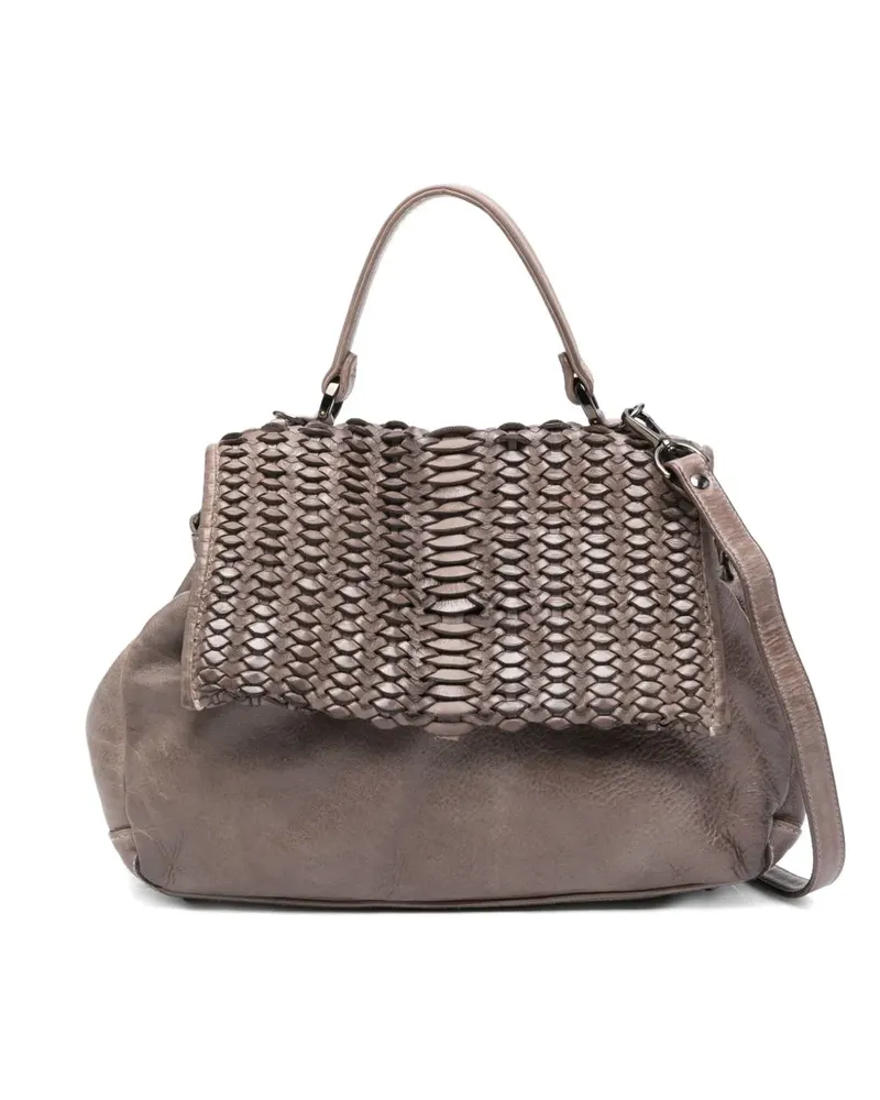 Reptile's House Schultertasche mit gewebter Klappe - Grau Grau
