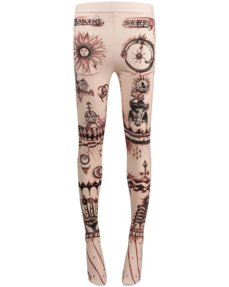 Marine Serre Leggings mit Print - Nude Nude