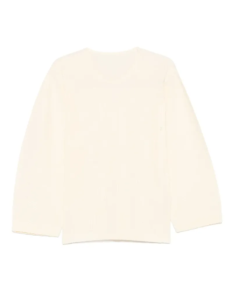 Issey Miyake Plissiertes T-Shirt - Gelb Gelb