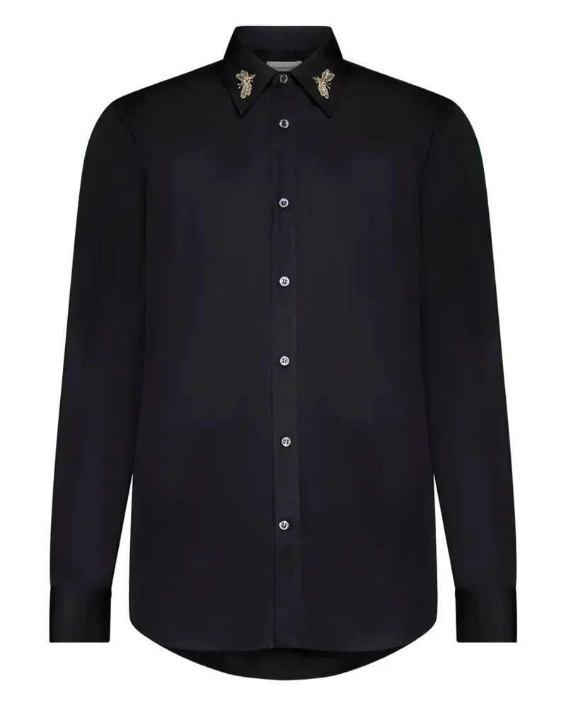 Alexander McQueen Hemd mit Libellenstickerei - Schwarz Schwarz