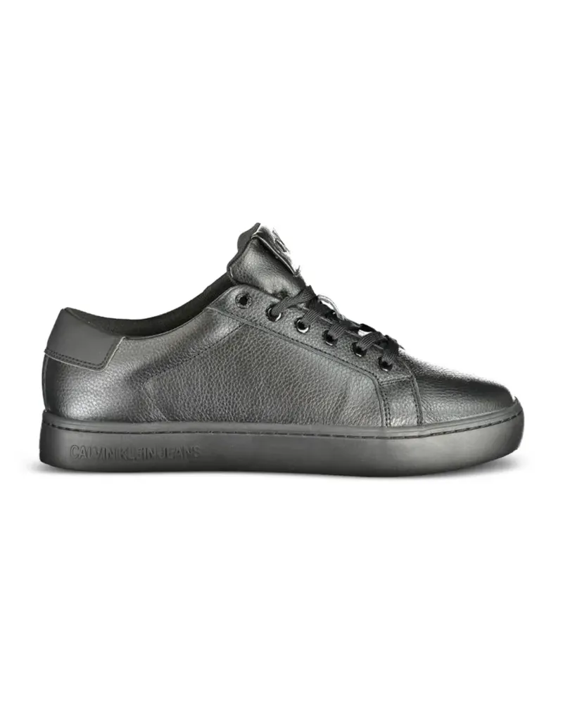 Calvin Klein grained-leather sneakers - Schwarz Schwarz