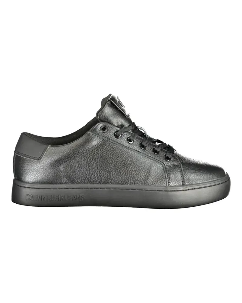 Calvin Klein grained-leather sneakers - Schwarz Schwarz