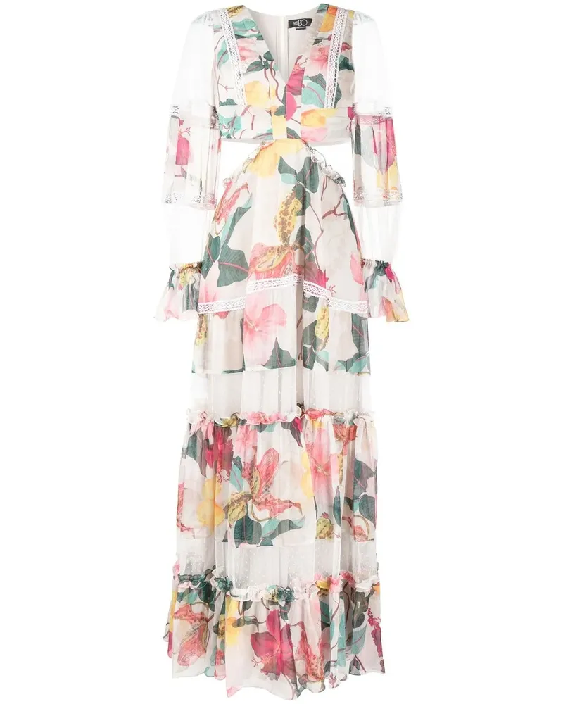 Pat Bo Hibiscus Maxikleid mit Cut-Outs - Rosa Rosa