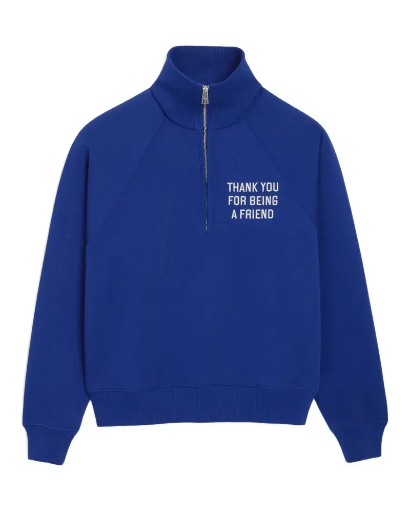 AMI Paris Thank You For Being A Friend Sweatshirt aus Baumwolle mit Reißverschluss - Blau Blau